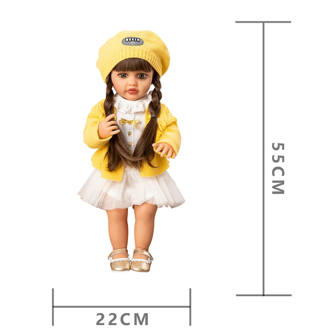 22 Inch Full Body Soft Silicone Vinyl Girl Reborn Baby Doll With Painted Lifelike Hair Bebe Reborn Toys Reborn Doll for Baby Toy