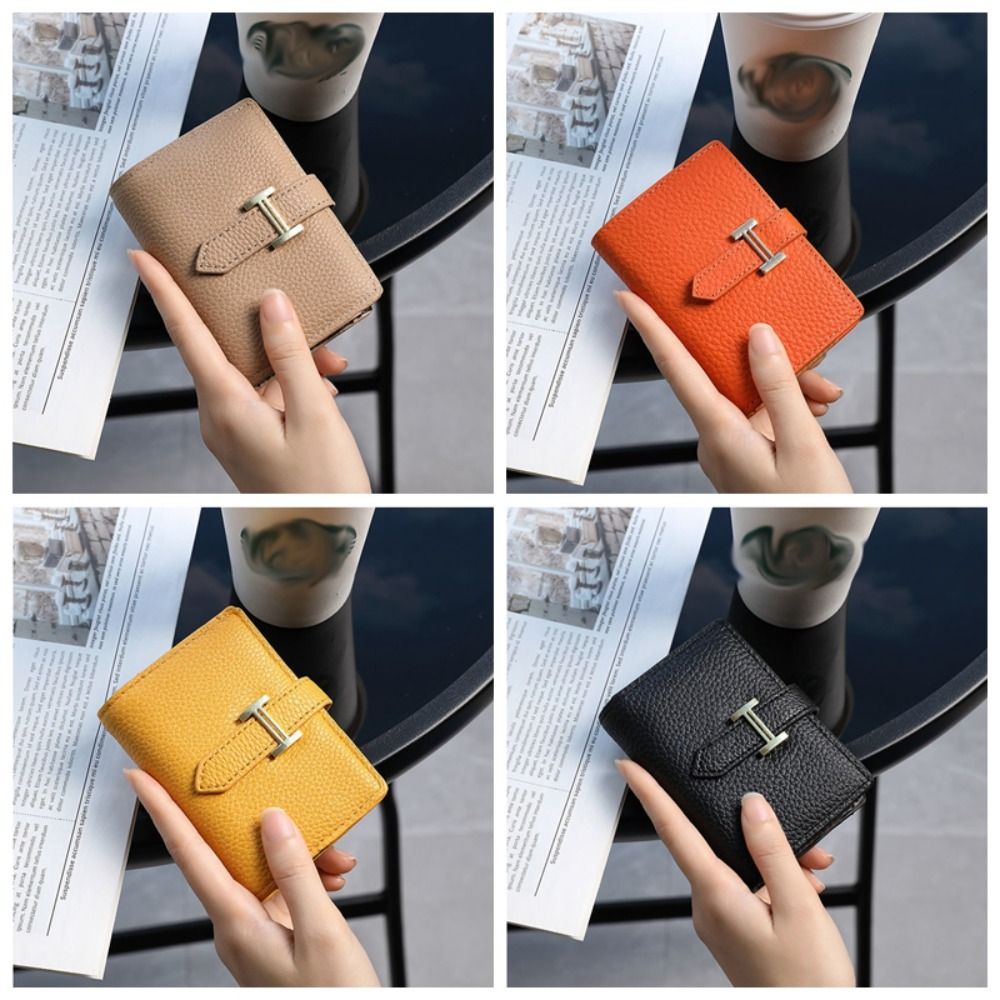 Korean Style Lichee Pattern Card Bag Clutch Bag Card Pocket PU Leather Card Bag Multi-card Slot Coin Purse Card Holder Female