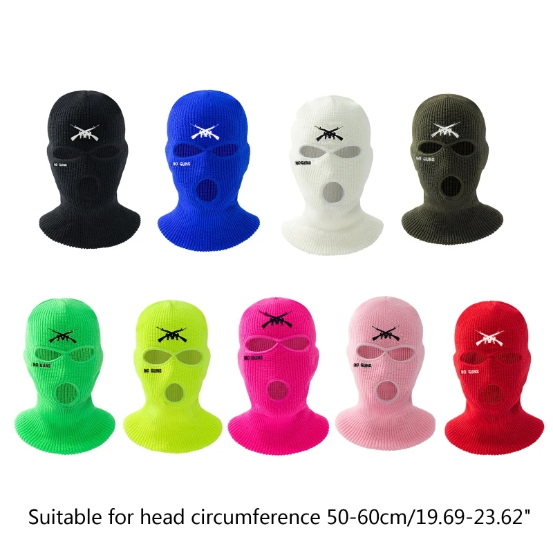 Balaclava Face Mask Motorcycle Face Shield Embroidery Ski Mask Cold-proof Full Face Mask Cosplay Gangster Drop Shipping