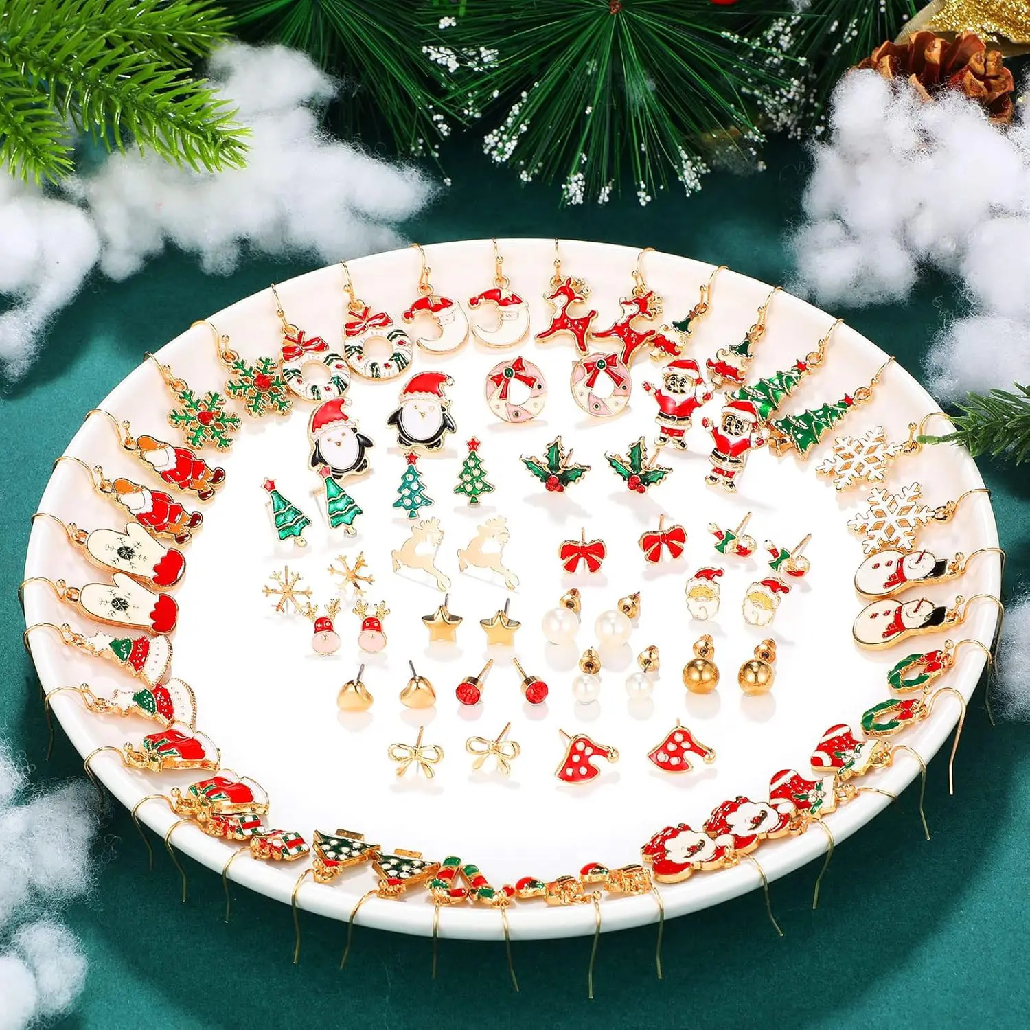 Womens Christmas Pendant Earring Set Hook Christmas Day Earrings Party Jewelry Christmas Gift 241031