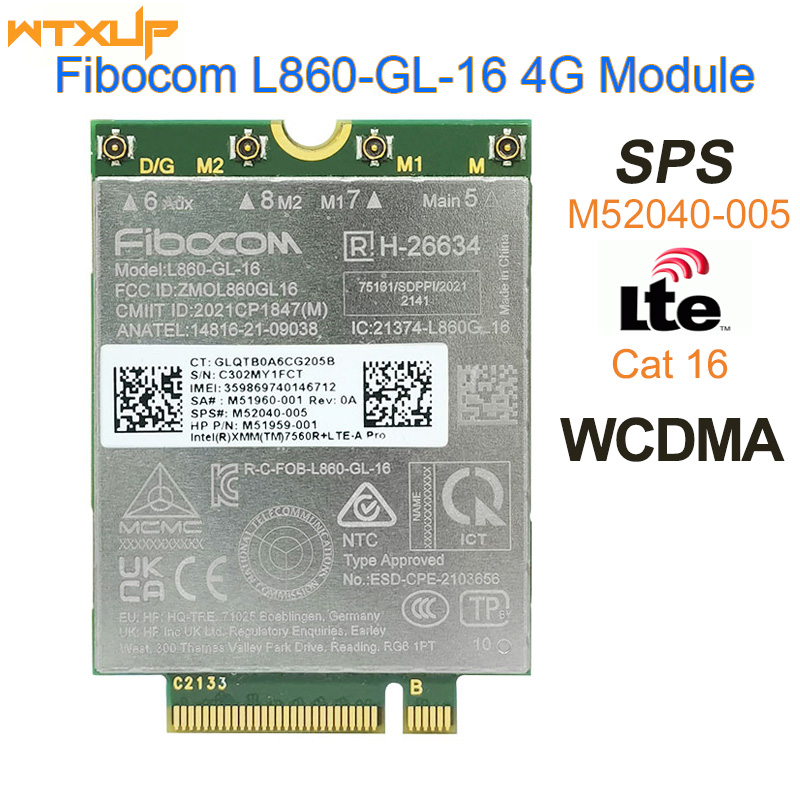 Fibocom L860-GL-16 LTE CAT16 module for 4G 5G module L860-GL M52040-005 4G modem NGFF m2 For HP Elitebook 865 845 840 835 G9