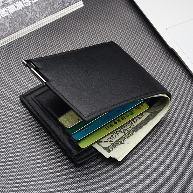 New 2025 Leather Men Wallets Premium Product Real Cowhide Wallets For Man Short Black