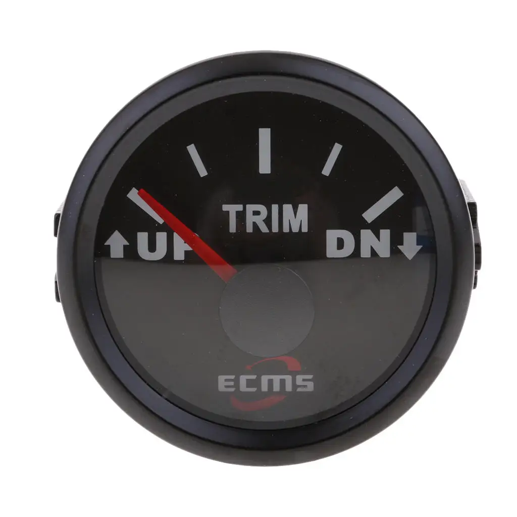 0-190ohm 2' 52mm UP-DN Electric Boat Trim Level Gauge Electric Trim Level Dial Gauge for Marine Boat 2 inch 9-32V Trim Gauge