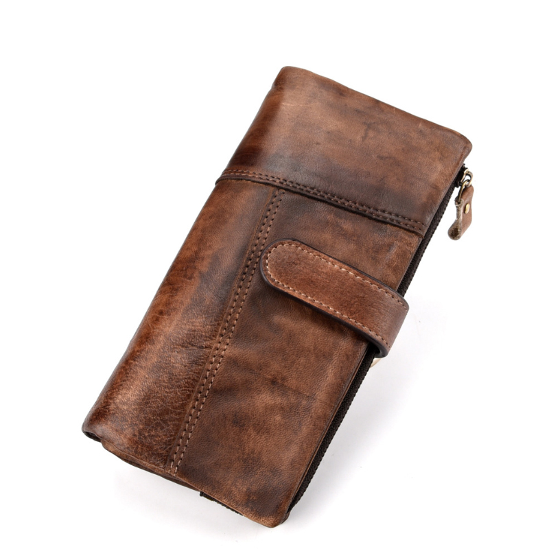 Leather Wallets for Women Fashionable Real Cow Leather Long Wallet Purse Designer Male Female Clutch Purse Luxury Soft Wallets