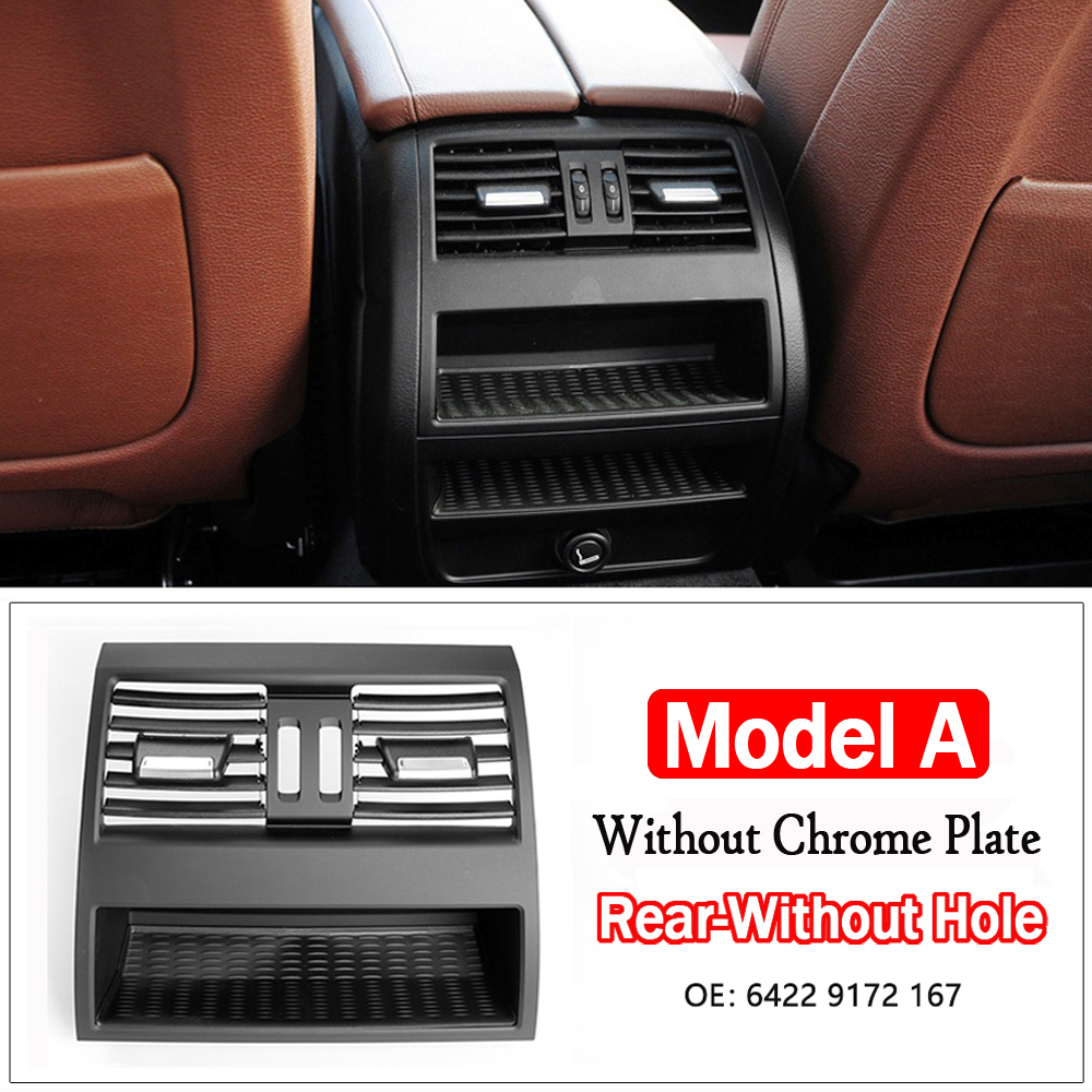 Rear Fresh Air Conditioning Vent Outlet Chrome Plain Black Grille Panel For 5 Series F10 F11 F18 520i 523i 525i 528i 535i