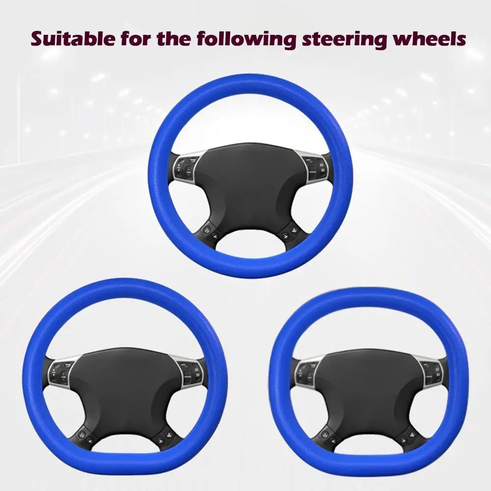 Universal Silicone Car Steering Wheel Cover,Cool Anti-Slip Protector With Soft Leather Texture, Decorative Auto Car Accessories