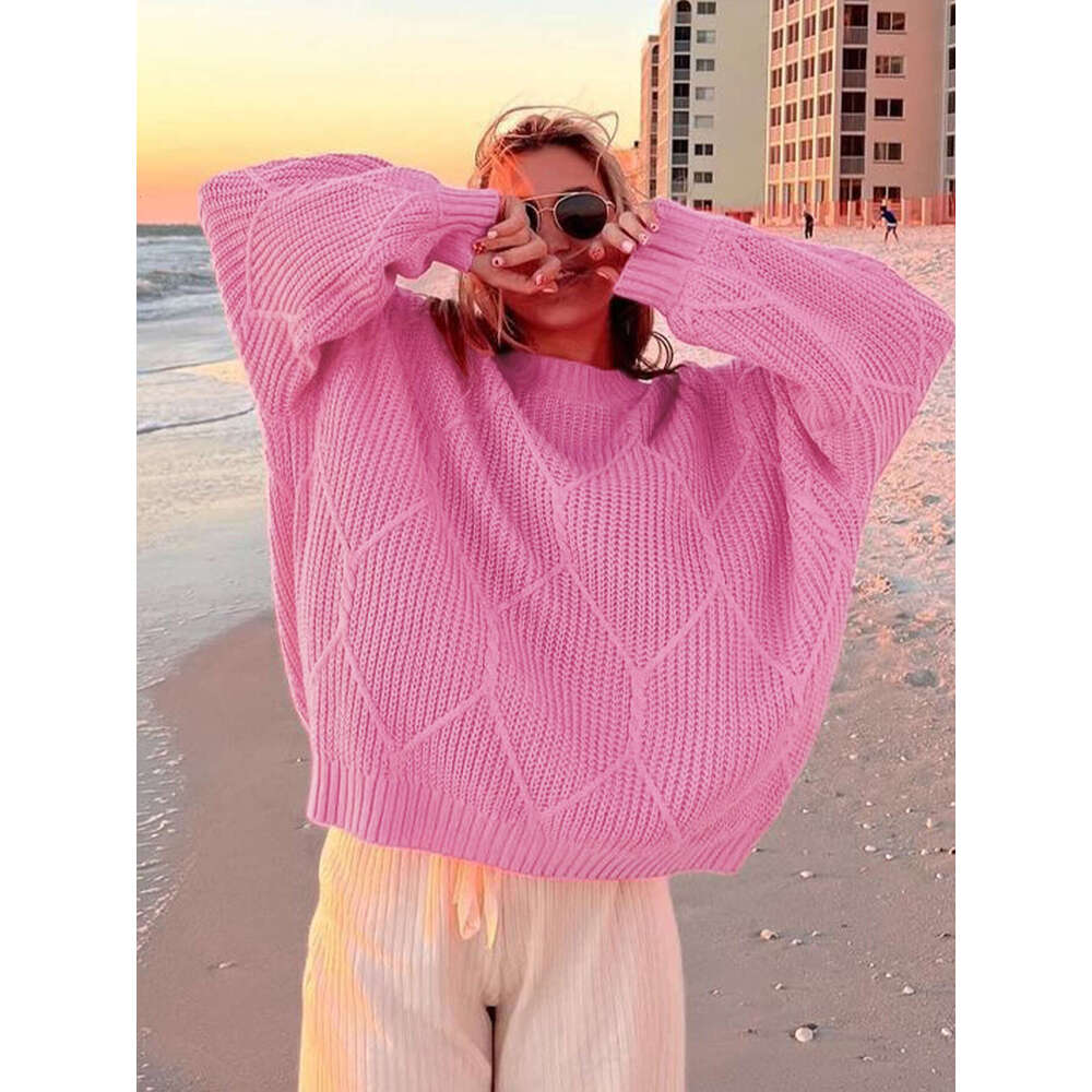 Best friend's sweater knitted top T-shirt, women's designer clothing brand, solid color pullover knitted sweater, fashionable loose casual s