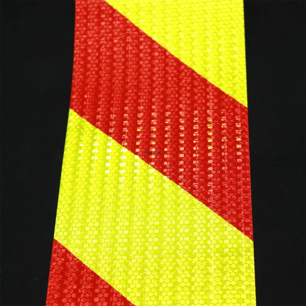 20CM*5M Shining Reflective Warning Tape Fluorescent Yellow Red Twill Luminescent Safety High Visibility Reflectors Decal For Car