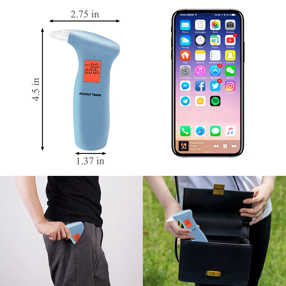 Blowing Type Special Check Alarm Meter Alcohol Tester Measuring Drunk Driving Detector Artifact Exhaling Drunk Driving Measuring