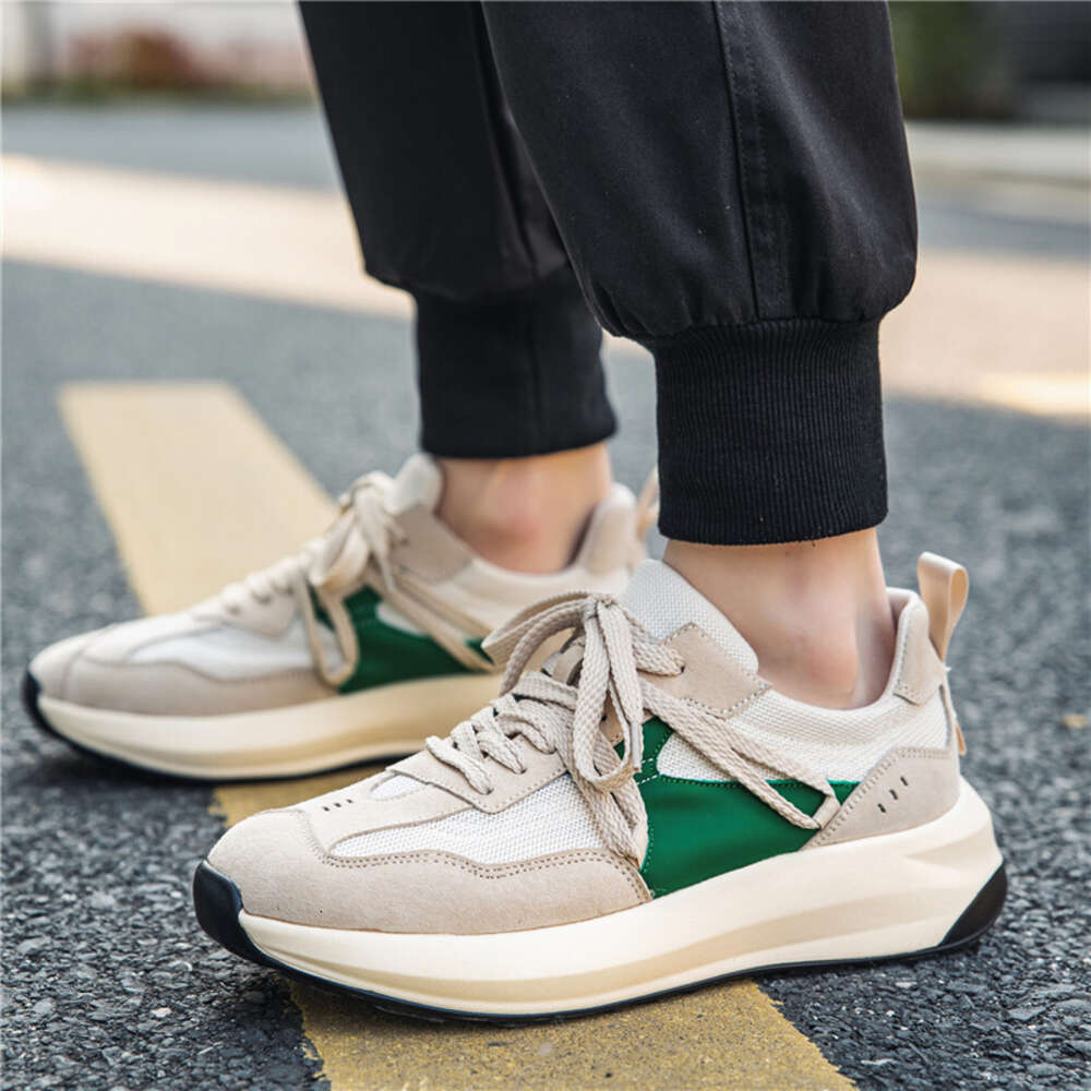 New Student Fashion Low cut Thick Sole Shoes Lace up Men's Casual Board Shoes Youth Outwear Sports Shoes ddmythur
