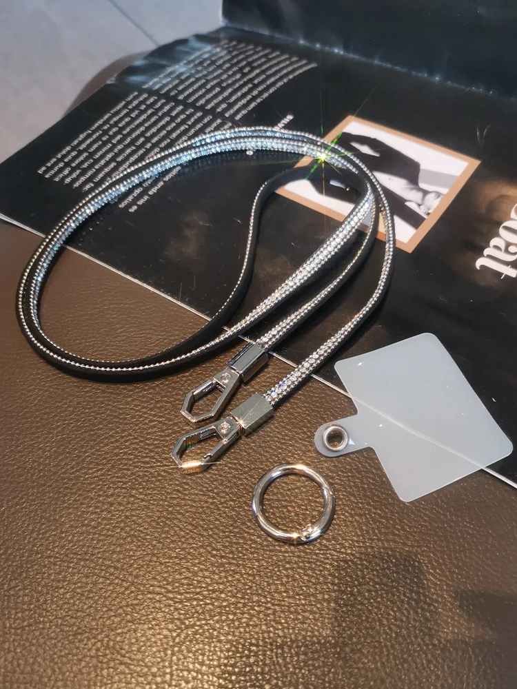 New Rhinestone Crossbody Mobile Phone Lanyard Neck Strap Anti-Lost Chain Rope With Universal Clip Cell Phone Case Trend Pendant