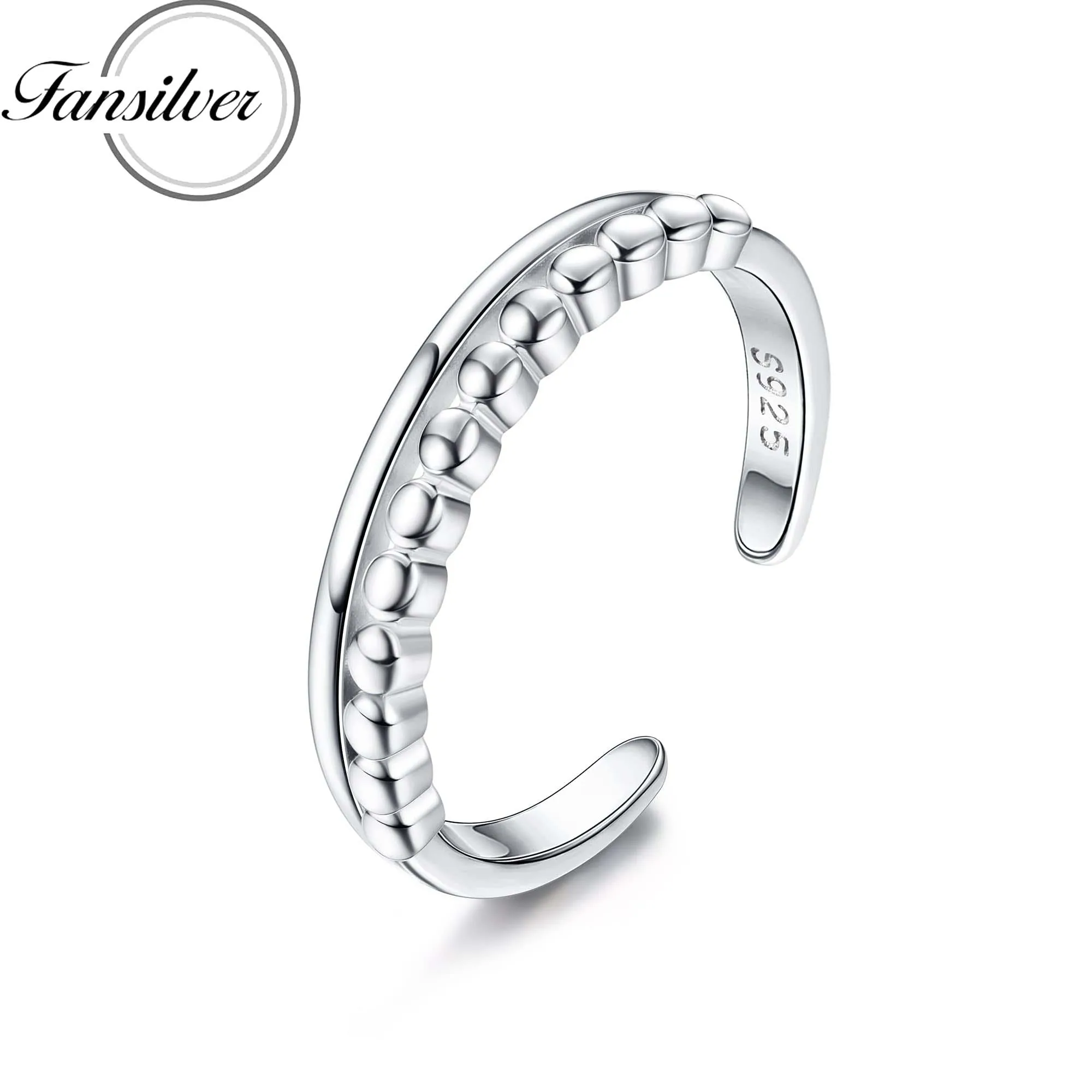 Fansilver 925 Sterling Silver Toe Rings for Women Adjustable Hypoallergenic Wrap Open Cuff Ring Knot Vintage Band Rings for Girl