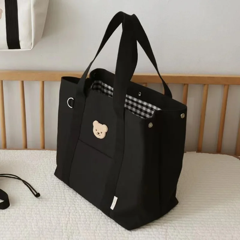 ZK50 Korean Baby Diaper Bag Mummy Bag Cute Canvas Handbag Baby Supplies Storage Bag Diaper Caddy Bag Maternity Bag