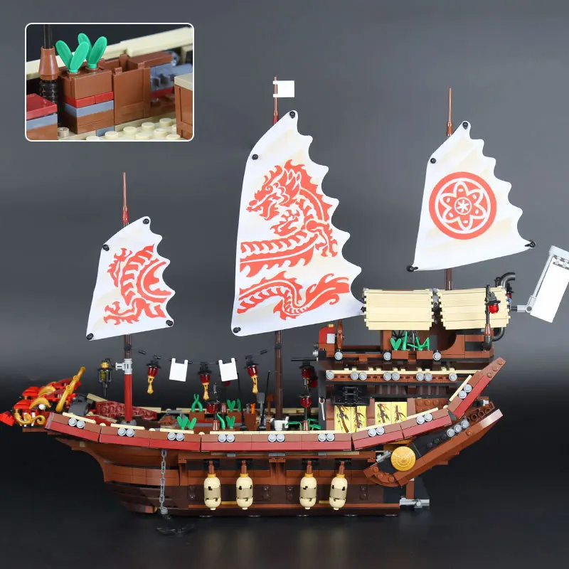 In Stock 06057 Destiny Boat 2367Pcs Flying Bounty Ship Building Blocks Bricks Kid Christmas Gifts Compatible 70618 In Stock 060