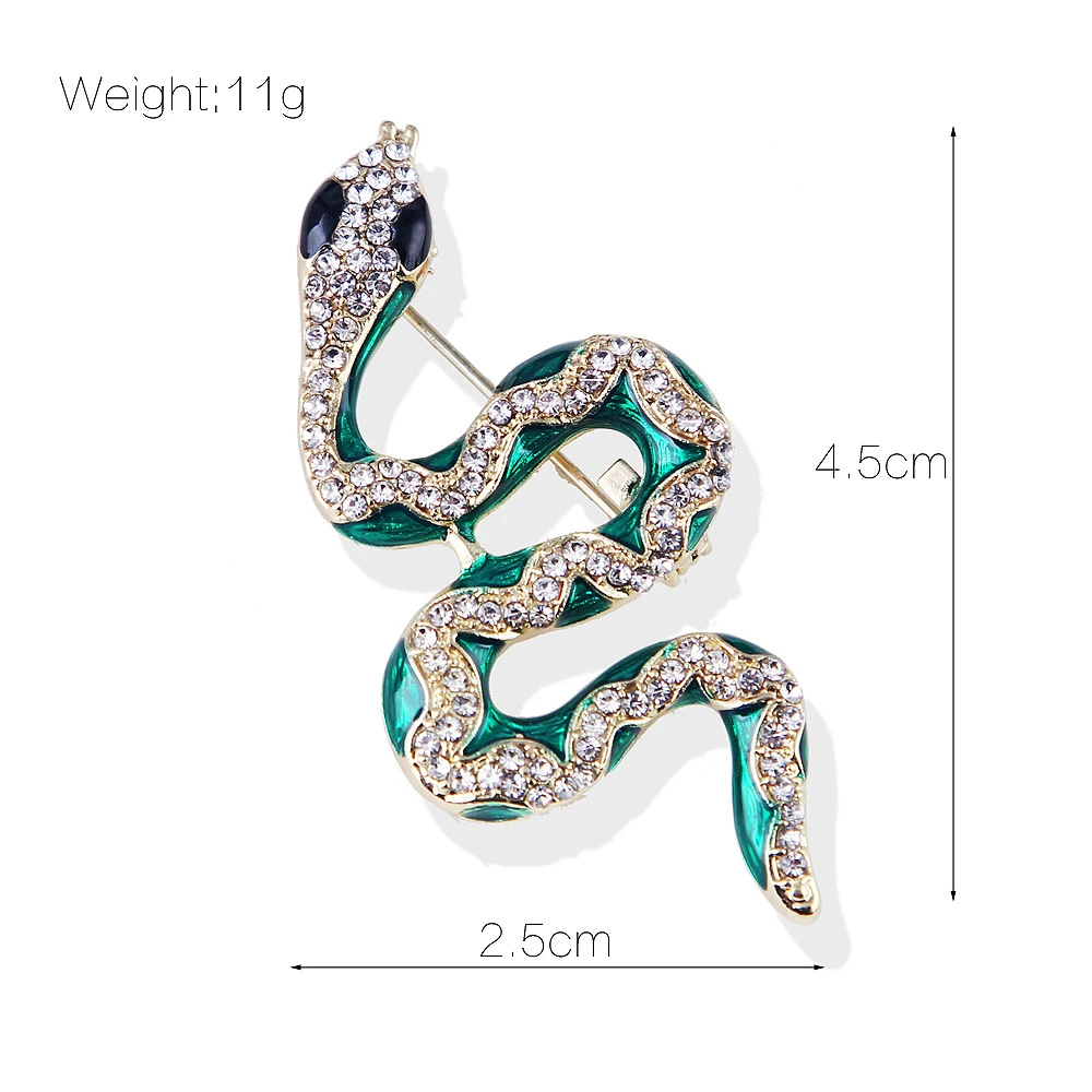 Luxury Crystal Snake Brooch Vintage Animal Brooches Unisex Women Men Clothing Lapel Pin Exquisite Party Jewelry Gifts
