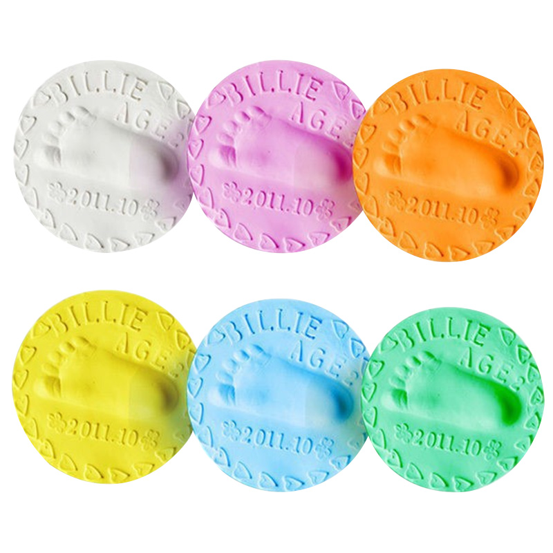 Baby Footprint Hand Foot Imprint Kit Casting DIY Toys Light Stereo Baby Care Air Drying Soft Clay Infant Toddler Paw Print