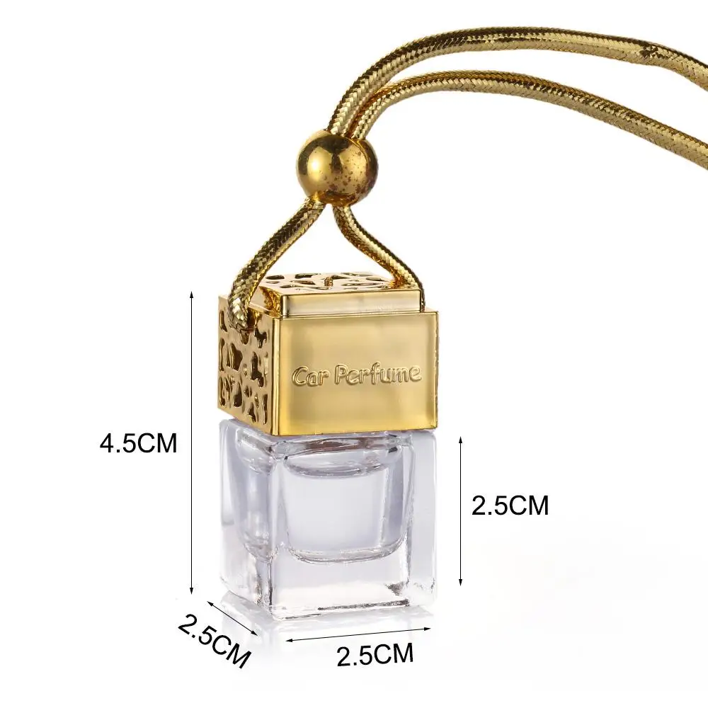 Empty Glass Bottle For Essential Oils Diffuser Rearview Mirror Ornament Car Hanging Perfume Fragrance Air Freshener Car-styling