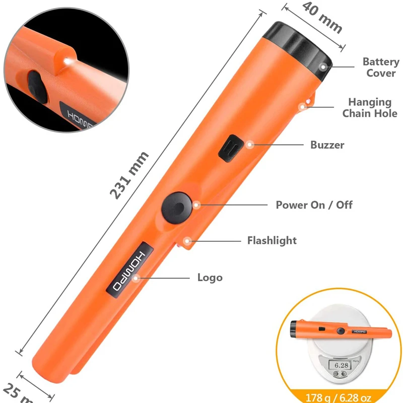 Handheld Pointer Metal Detector Waterproof Professional Pinpoint Pinpointing Gold Digger Garden Detecting Locator SC003