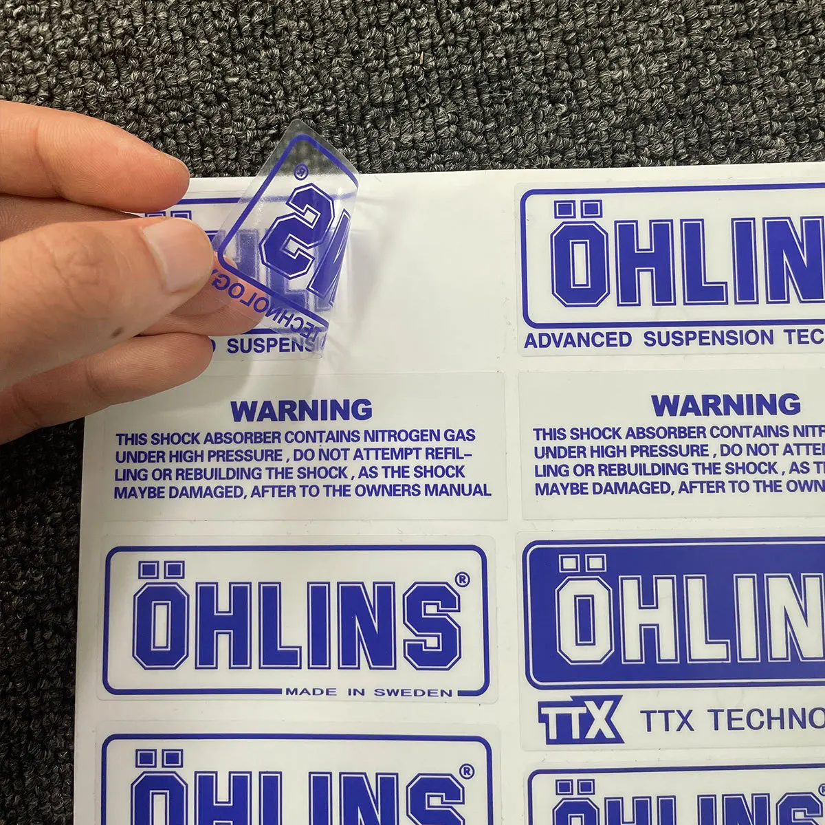 Shock absorber waterproof ohlins logo sticker Motorcycle shock absorber sunscreen transparent decorative decal