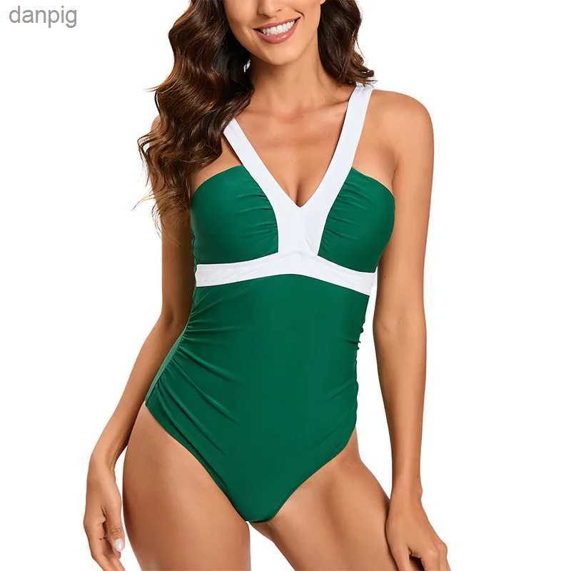 Women's Swimwear Dp V-One Piece Swimsuit Fashion One Piece Swimsuit Womens Bikini Vacation Beach Swimsuit Push Up Brazil One Piece Suits Y240403