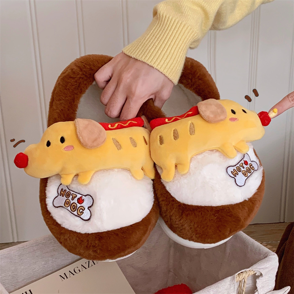 Slippers Fun Cute puppy dog Cute slippers for women Girls Fashion Kawaii Fluffy winter warm women's slippers 2024