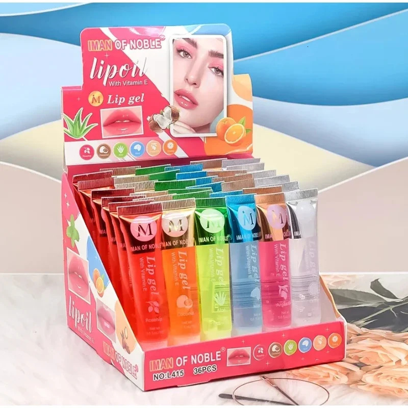 6-piece set of fruit flavored lip gloss vitamin E transparent lip gloss lip oil ing lip wrinkles product 241031