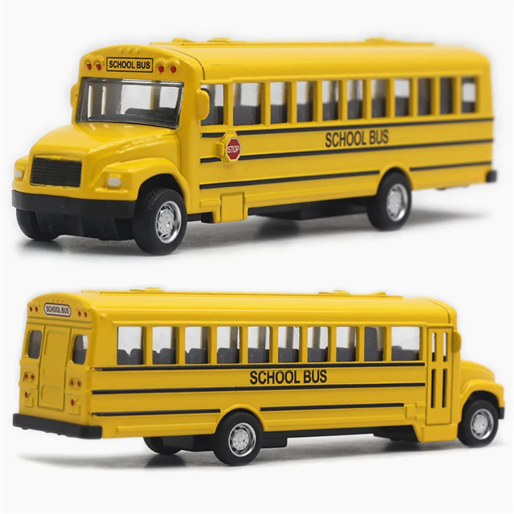Metal Cars Toys Scale 1/43 School Bus Diecast Alloy Car Model for Boys Gift Children Kids Toy Vehicles Hobbies Collection
