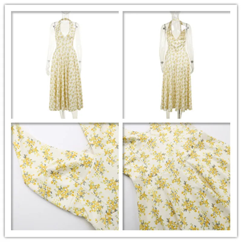 avrilyaan deep v halter flower print sexy aline dress women elegant evening long dresses backless bodycon summer vestidos 240402