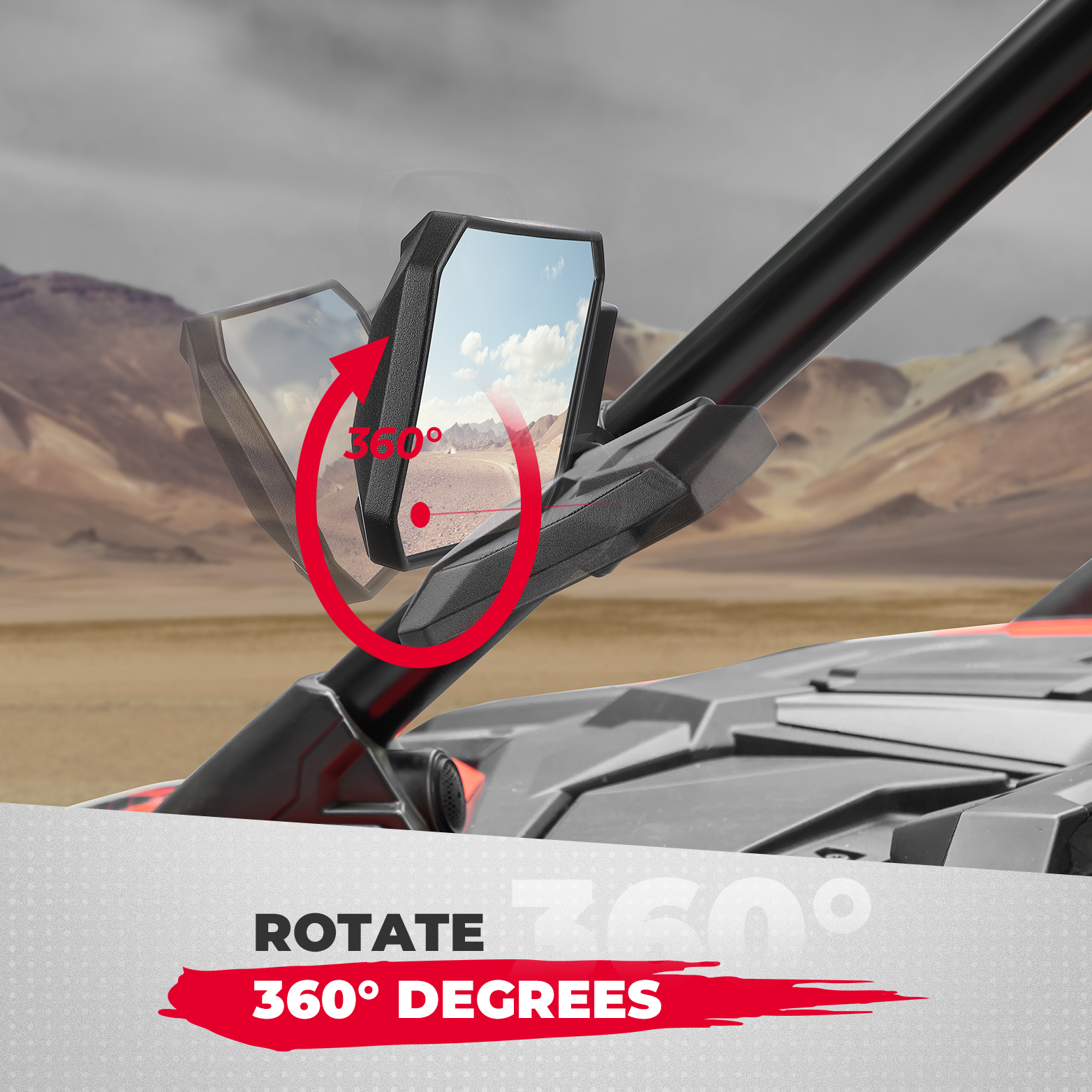 1.6-2" UTV Side Rearview Mirror Compatible with Polaris RZR PRO XP/XP4 1000 800 for Can-am Maverick X3 for Cfmoto for Arctic Cat