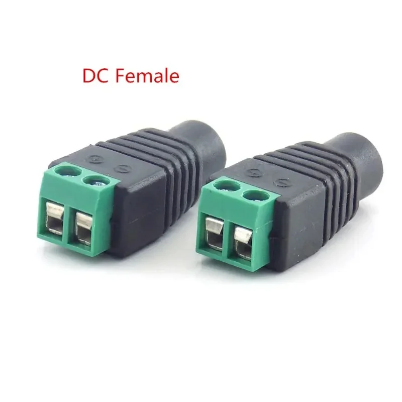 10pcs 12V DC Male DC Female Plug BNC Connector Plug CCTV DC Power Cable 2.1 x 5.5mm Male BNC Adapter for Led Strip Light