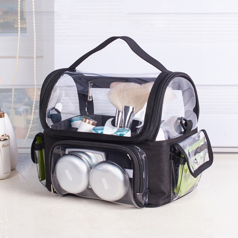 New PVC Makeup Bag For Women Large Capacity Travel Waterproof Transparent Cosmetic Box With Compartments