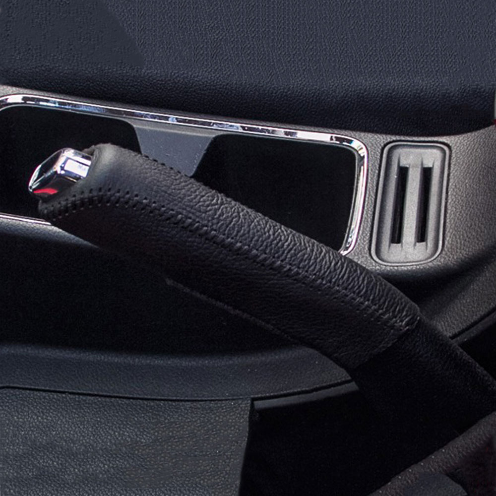 Genuine Leather Covers For Hyundai creta ix25 2017-2019 Accessories Car handbrake Gear Head Shift Knob Cover Gear Shift Cover