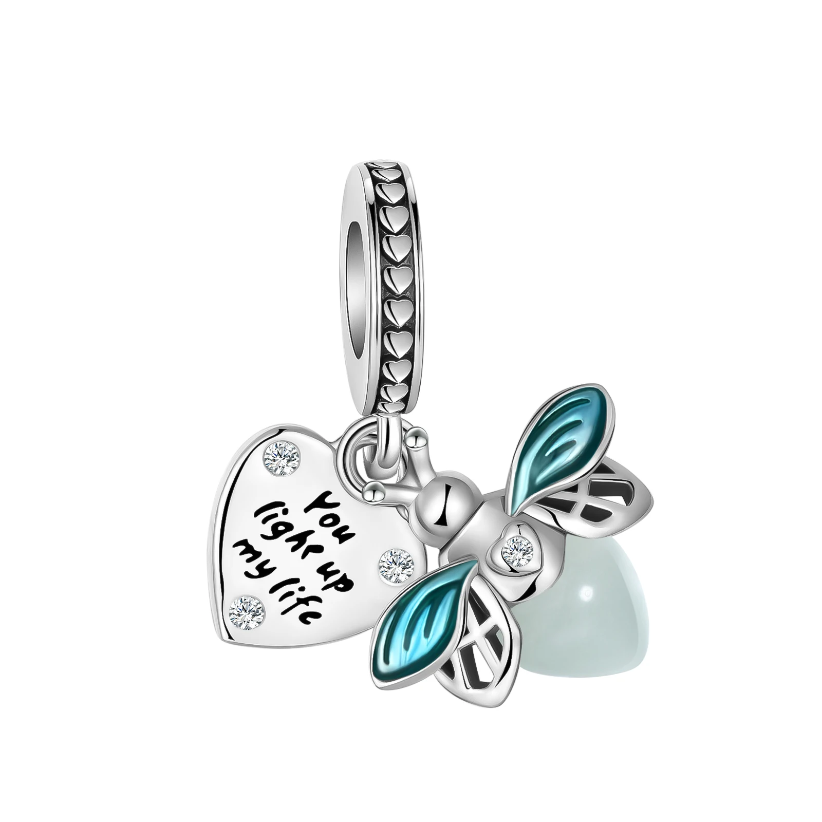925 Sterling Silver Heart & Mum Dangle Dream Catcher Charm Fit Original Pandora Bracelet DIY Jewelry For Women Bracelet DiyBeads