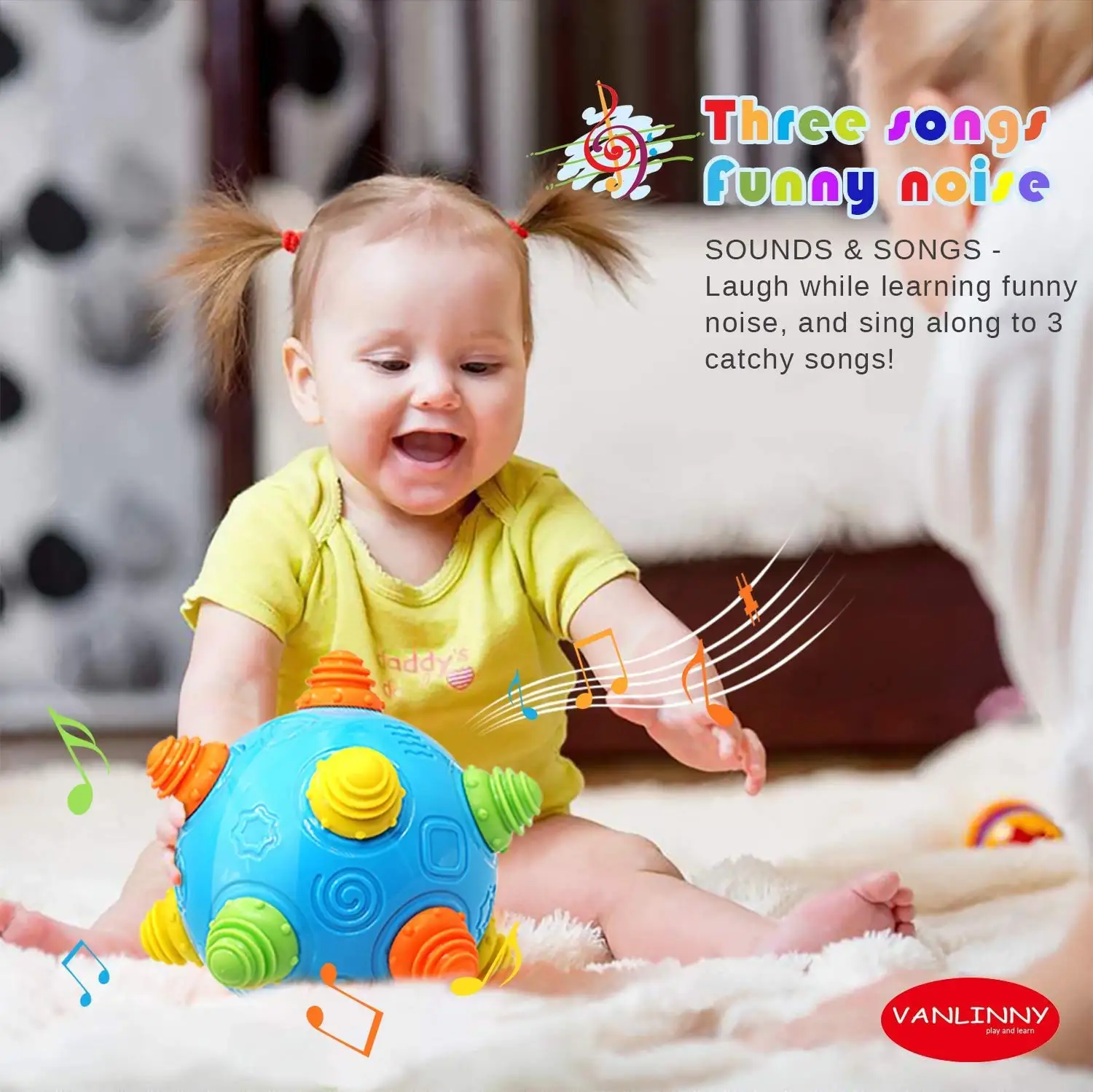 Baby Music Bouncing Ball Infant Crawling Tummy Time Toys Toddlers Bumble Dancing Ball Interactive Toy Educational Sensory Ball