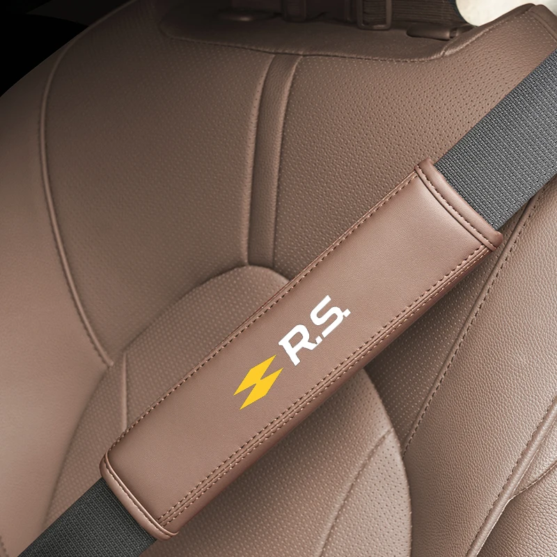 2pcs Car Seat Belt Shoulder Protector Cover For Renault RS Line Clio Megane Logan Scenic Koleos Sandero Arkana 2023 Accessories