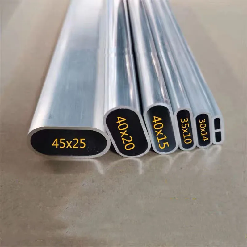 Oval Pipe Aluminum All-Size Aluminum Alloy ddmysmile Hollow Flat Elliptical Tube Frame DIY Material Smile