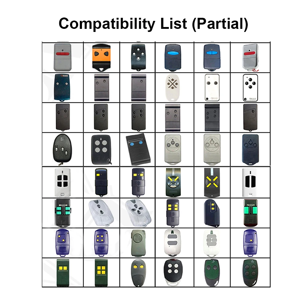 Compatible TANGO2,TANGO4,EDGE TELCOMA 100% 2,EDGE 4,SLIM2,SLIM4,TANGO4-SW 433.92MHz Fixed Code Garage Gate Door Remote Control 100% smile 100% 100%