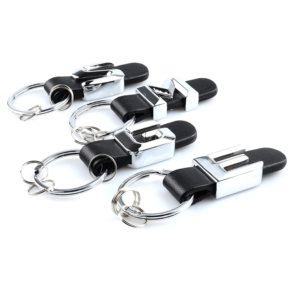 3D Car Key Chain Metal Letter Leather Strap keychain For Mercedes Benz A B C D E G S Class Car Keychain leather Key Rings