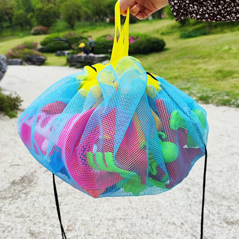 Outdoor Beach Mesh Bag Children Sand Away Foldable Portable Kids Beach Toys Bag Clothes Toy Storage Sundries Organizers Backpack