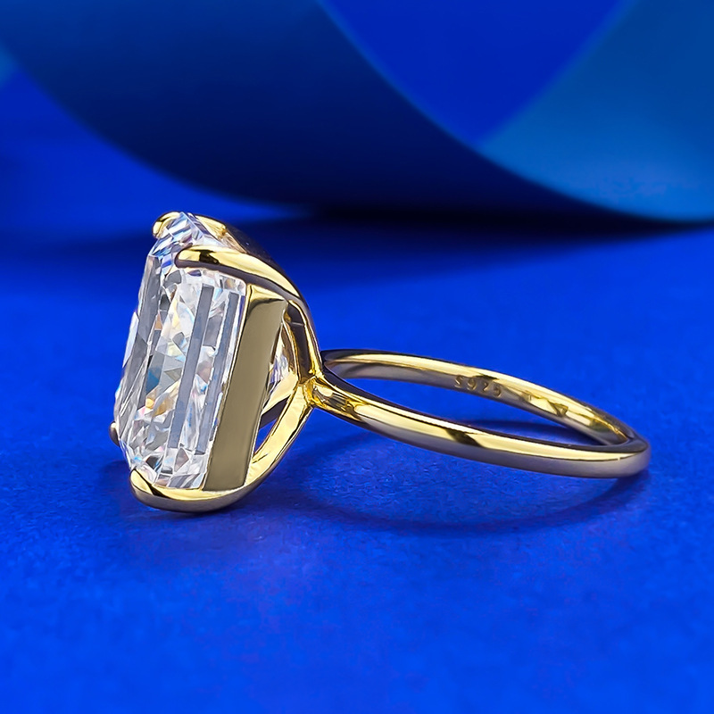 Choucong Brand 10CT Large White Moissanite Diamond Elegant Luxury Jewelry Solitaire Real 100% 925 Sterling Silver Radiant Cut Party Women Wedding Band