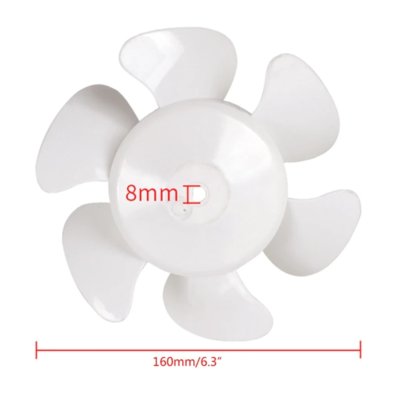 Plastic Fan Blades Replacement, 6in 8in 10in 12in White RV Bathroom Fan Blade Replacement for Camper Fan Blade Household