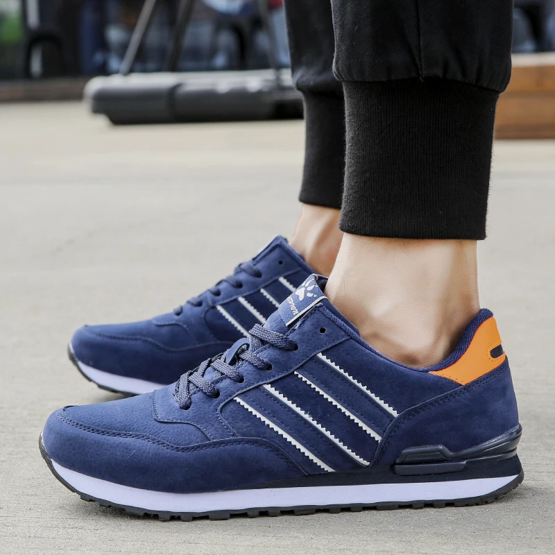 Suede Leather Sneakers Men Classical Running Lightweight Comfortable Outdoor Sport Breathable Flat Jogging Shoes c40c4