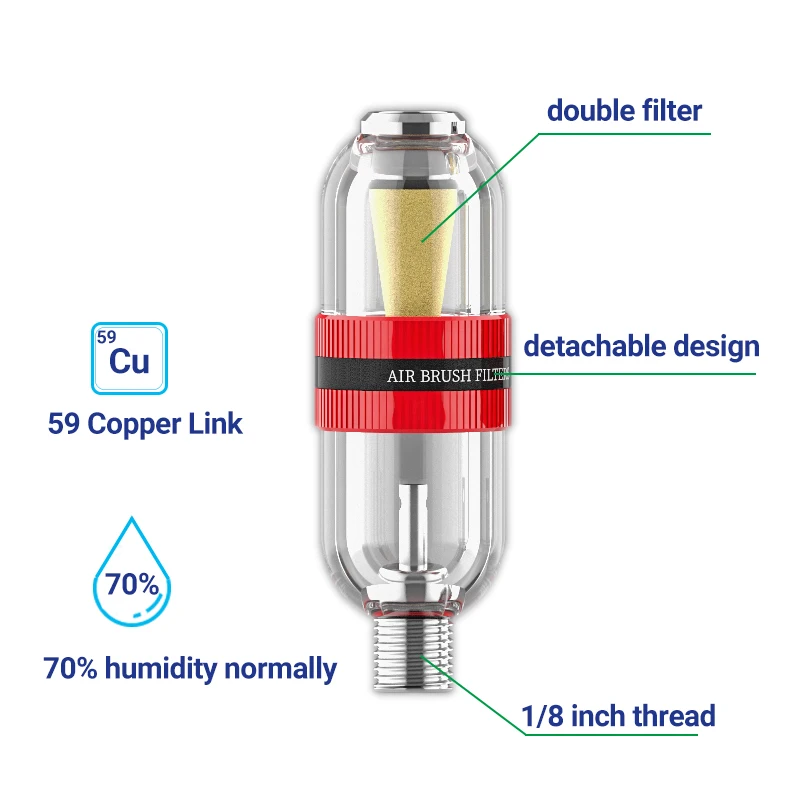 1/8" Air Filter Valve Airbrush Regulator Quick Realse Airbrush Moisture Trap for Air Brush hose Airbrushes Accessories Fittings