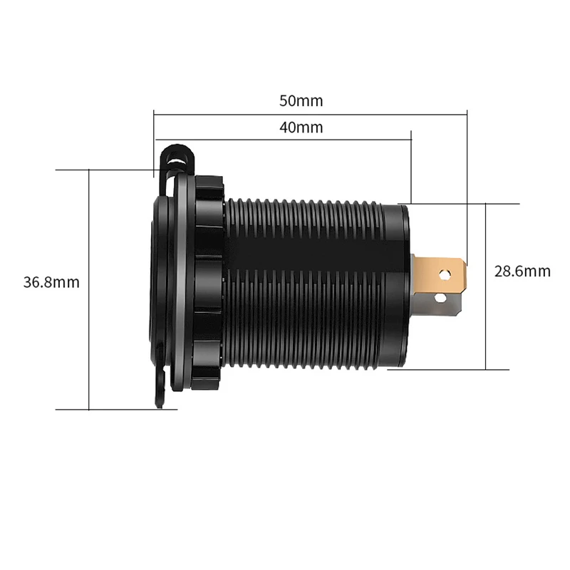 12V/24V Dual QC3.0 Car Charger Socket Power Outlet Adapter USB Fast Charger Waterproof for Boat RV Marine Motocycle SUV RV