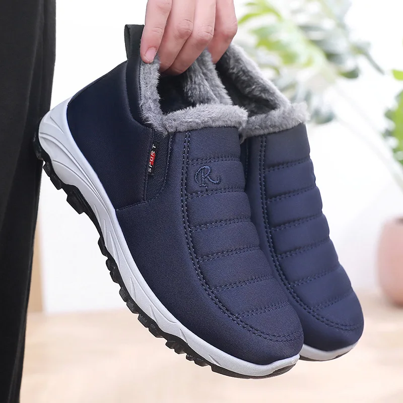 Snow Boots Men'S Slip On Winter Warm Shoes For Men Women Waterproof Ankle Boots Winter Male Snow Botines Hiking Boots Femininas