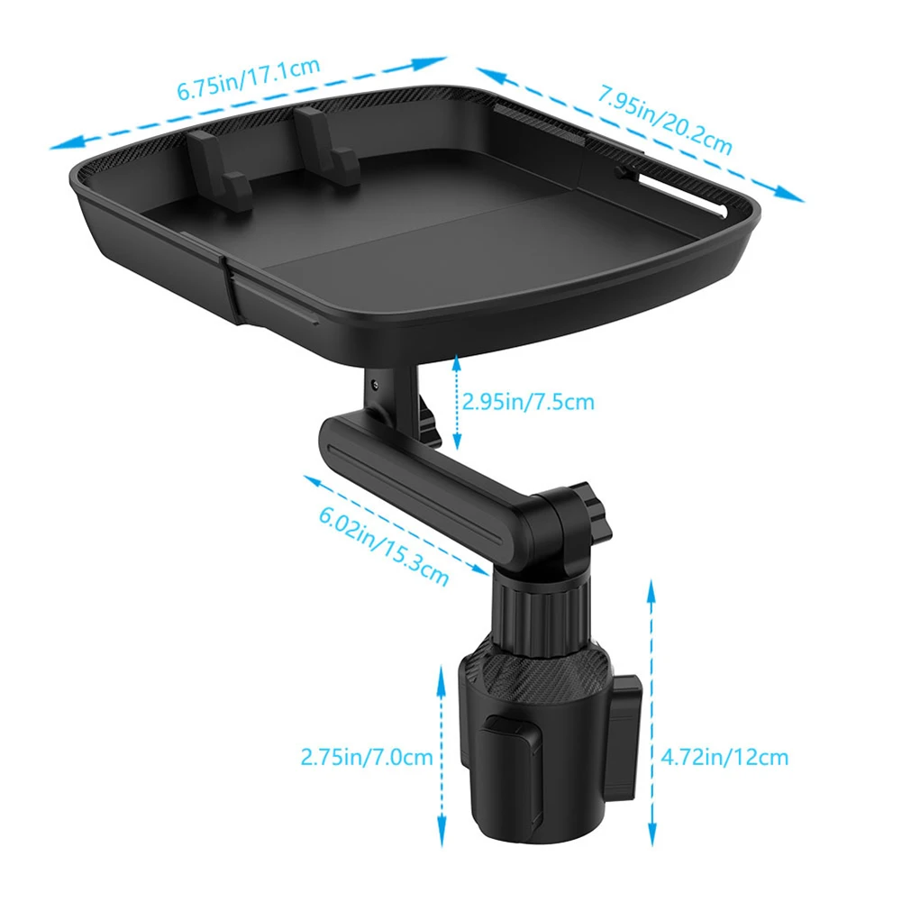 Car Table 360° Swivel Arm Eat Work Cart Drink Food Coffee Goods Holder Tray Car Laptop Computer Desk Mount Stand Seat Table