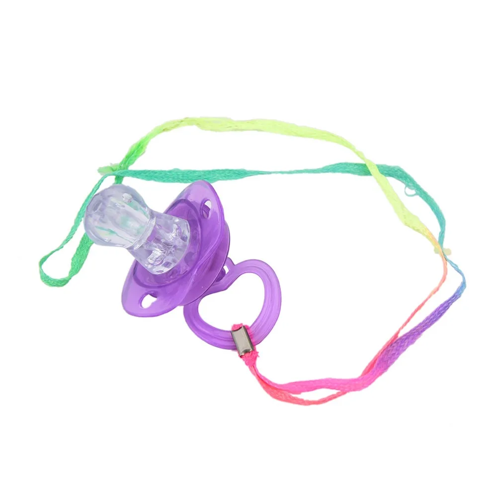 Glowing Flashing LED Pacifier Whistle Night Light Up Blinking Joke Pacifier Toy LED Pacifier Party Rave Soft Necklace