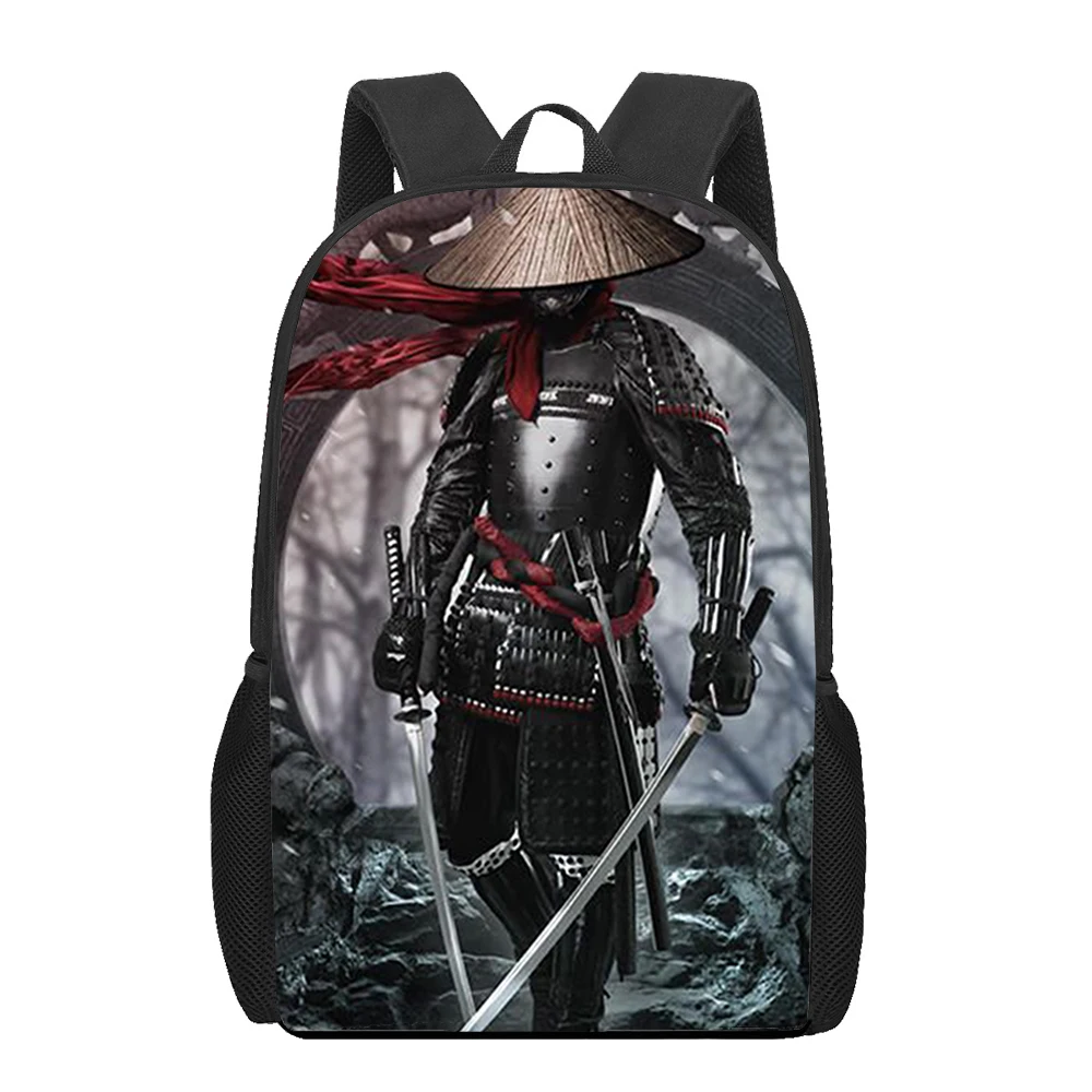 Anime Style Samurai Print Backpacks Girls Boys Student School Bag Teenager Casual Storage Backpacks Woman Men Travel Rucksacks