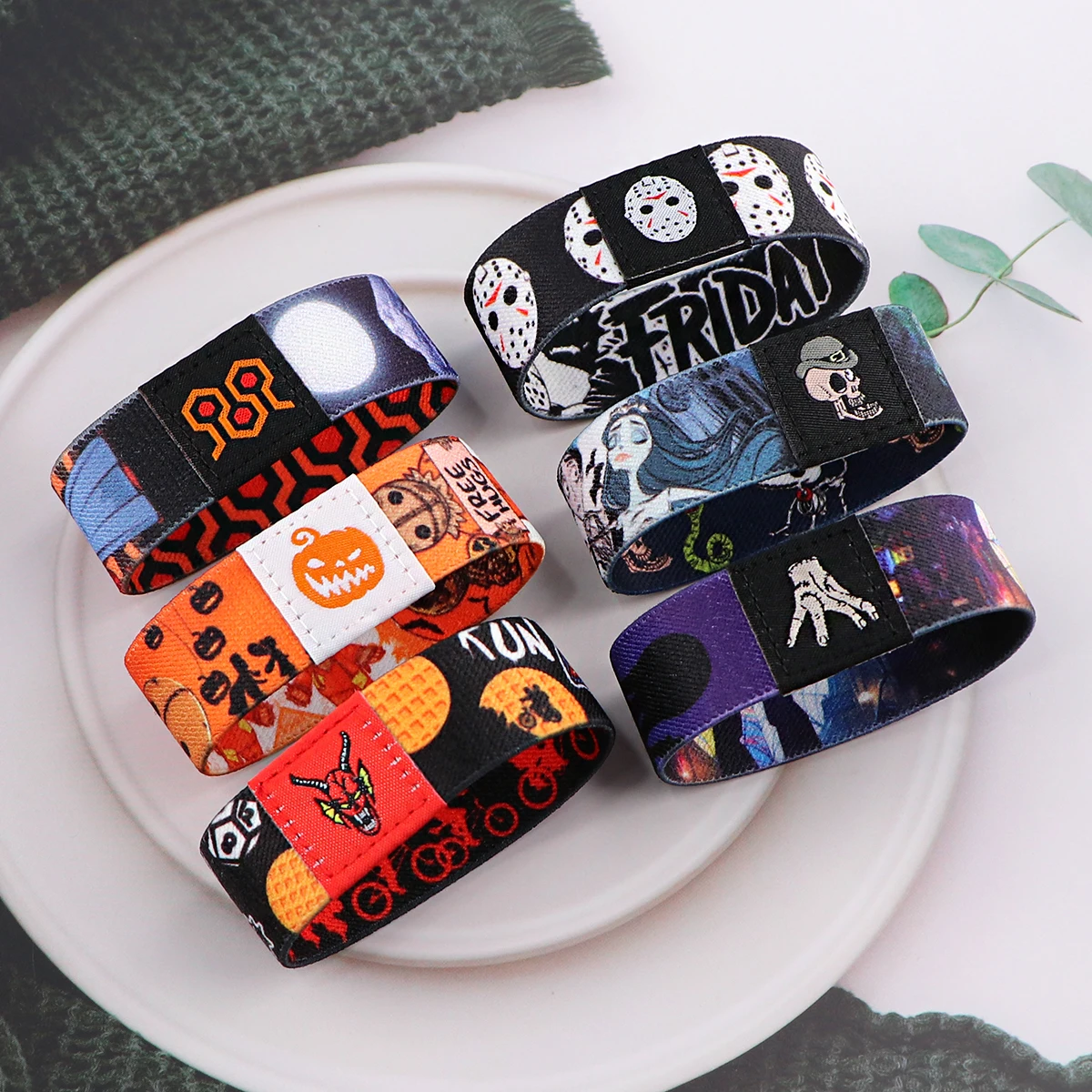 Halloween Wednesday Bracelets Bangles for Women Armband Stretch Wristband Adorn Jewelry Cosplay Accessories Fans Kids Gifts