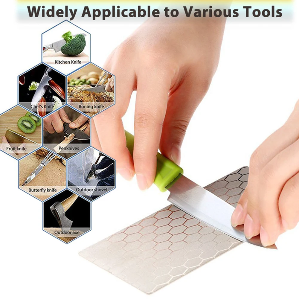 STONEGO Diamond Knife Sharpener Stone 400#/600#/1000# Ultra-thin Honeycomb Surface Whetstone Grindstone for Sharpening Knives